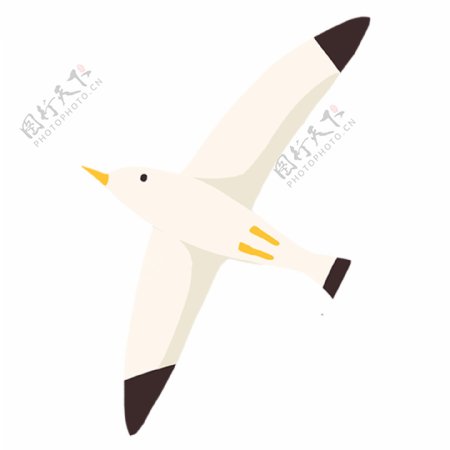 白色飞鸟动物卡通透明素材