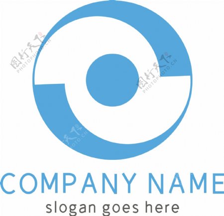 蓝色圆形大气科技地产logo