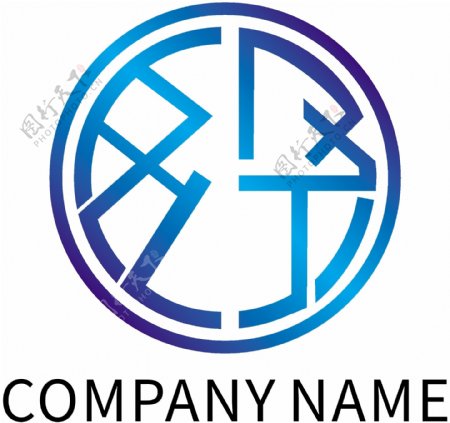 蓝色渐变商业logo