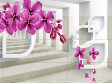 3D花朵立体背景墙