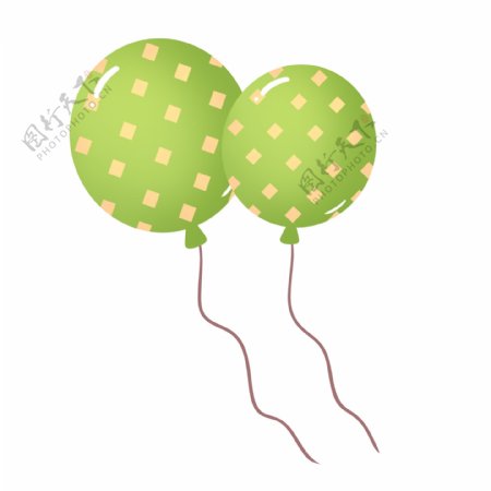 绿色小清新手绘六一儿童节气球