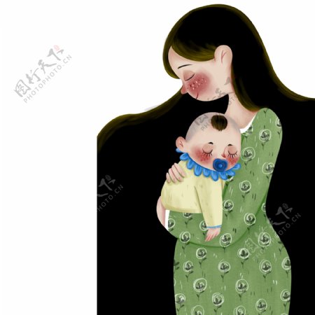 温馨母亲节抱着宝宝的妈妈设计