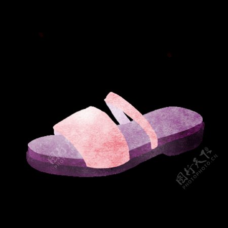紫色凉拖鞋