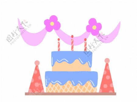 生日装饰和蛋糕