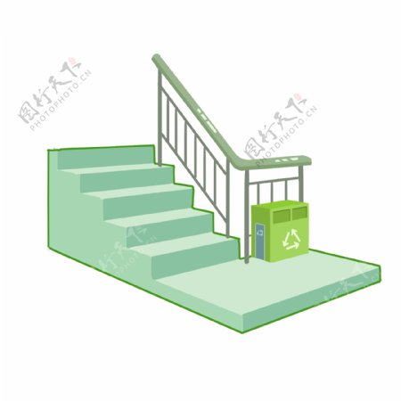 绿色楼梯装饰