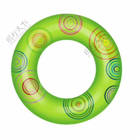 卡通圆圈绿色泳圈