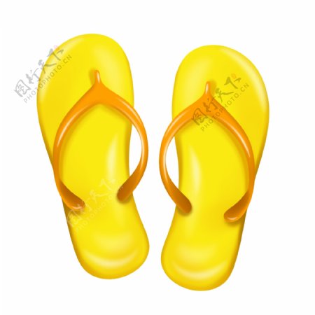夏季黄色拖鞋