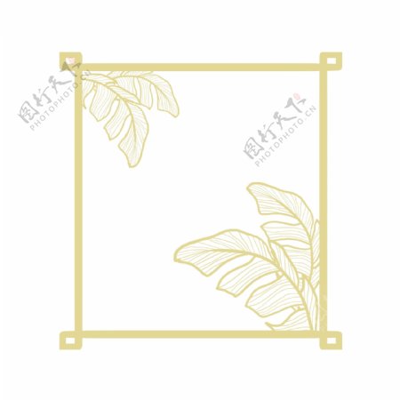 金色植物边框