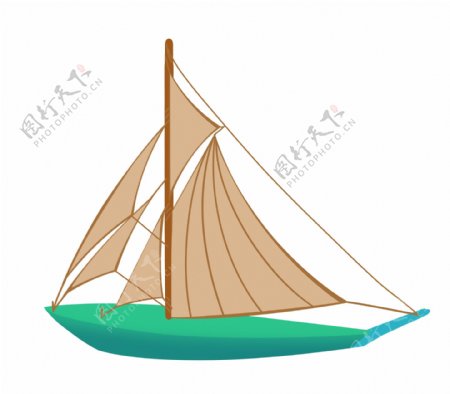 绿色航海帆船