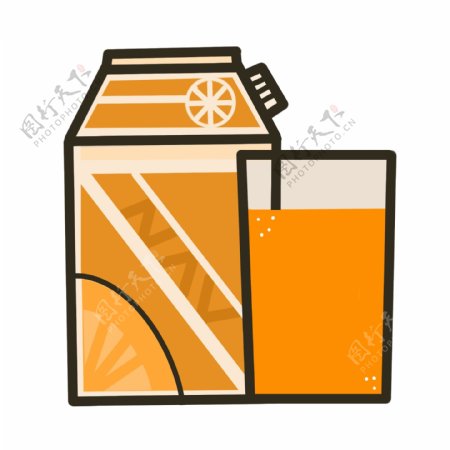 盒装香甜橘子汁