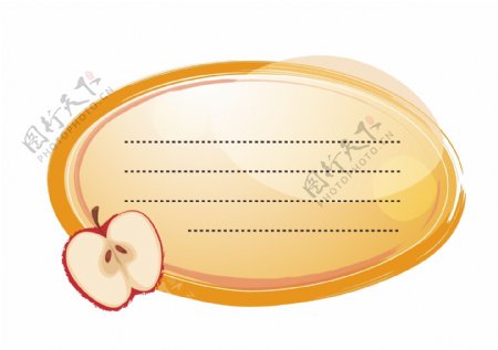 矢量苹果水果文本框素材