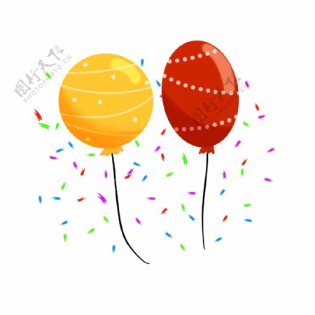 清新庆祝气球装饰元素