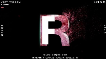 创意艺术字母R海报