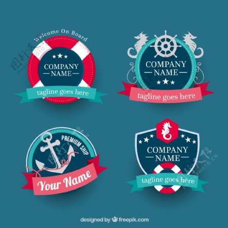 4款创意航海商务徽章