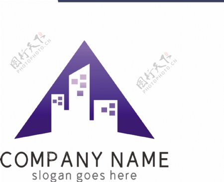 大气三角形房地产外形logo