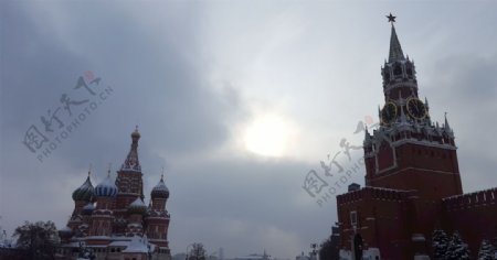 冬季莫斯科红场的阳光