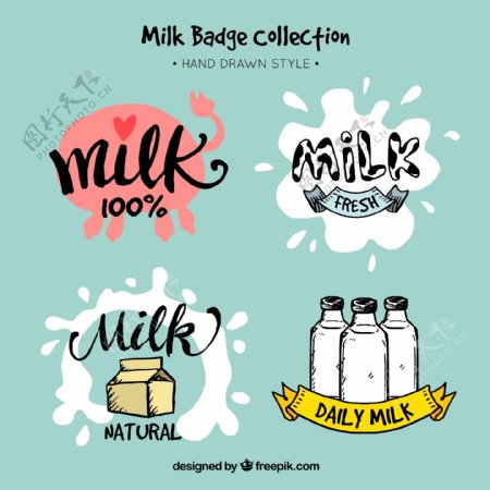 彩绘牛奶徽章