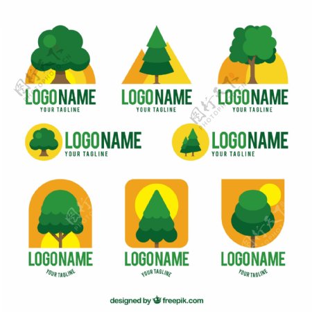 创意绿色树木标志