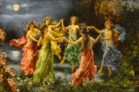 欧式手绘油画希腊女神装饰画背景