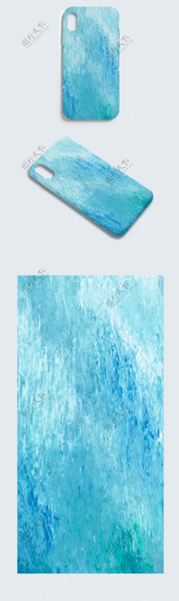 蓝色破旧磨砂刮痕冰雾样式手机壳AI格式
