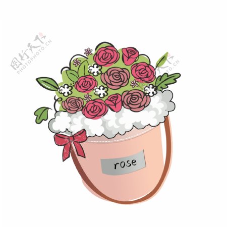 情人节素材玫瑰花筒