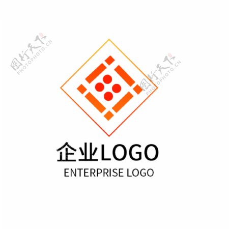 橙色红色渐变矩形LOGO设计公司企业标志