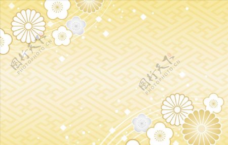 日本风格淡彩花纹