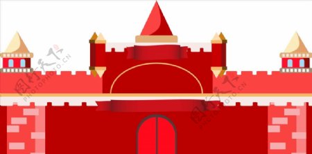 红色城堡拼成