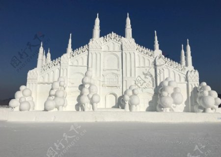雪雕艺术节作品意大利建筑