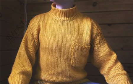 橘黄色的羊毛衫商业