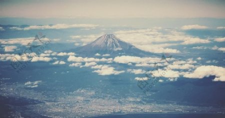 航拍日本富士山