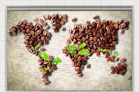 咖啡豆背景墙
