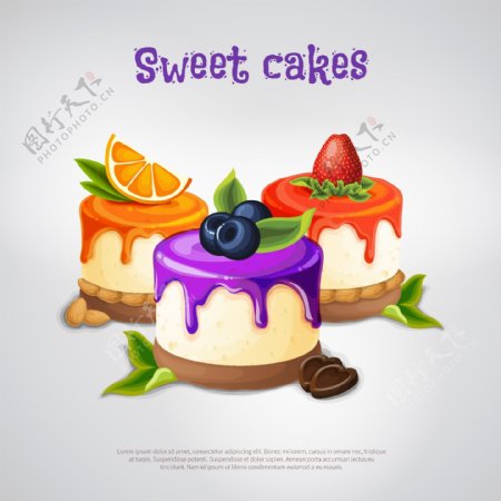 甜品蛋糕插画