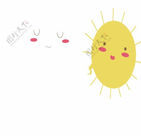 黄色太阳插画