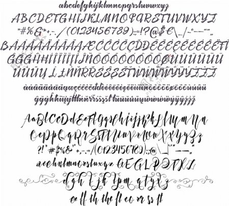 书法艺术刷子英文字体