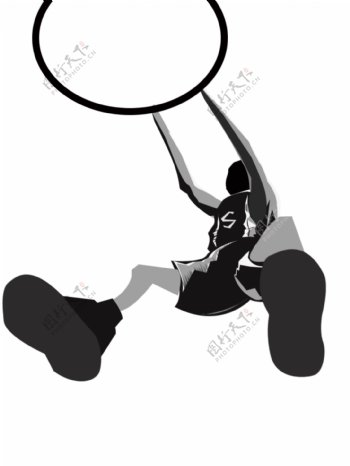 手绘篮球运动员装饰图案