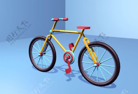 C4D三维自行车建模图