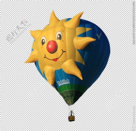 创意太阳热气球免扣素材