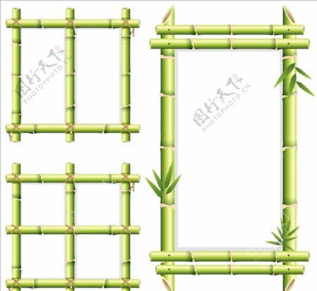 矢量竹子框框