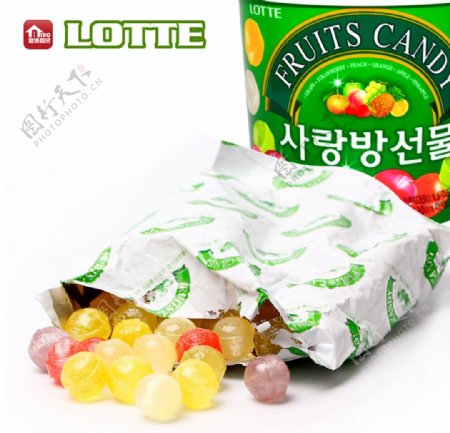 韩国乐天爱心球糖水果糖