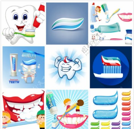 牙膏牙齿牙刷牙龈牙齿清洁