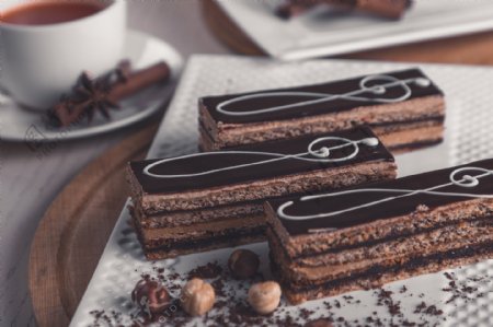 巧克力蛋糕美食食物背景
