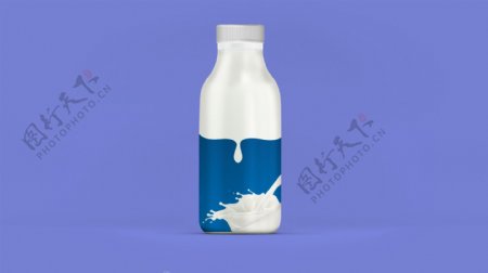 牛奶饮料瓶样机效果图