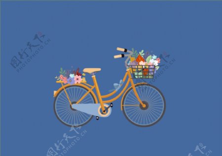鲜花自行车