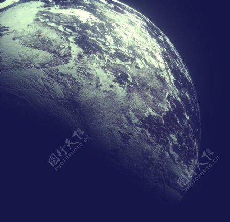 月球星球半月球宇宙视角