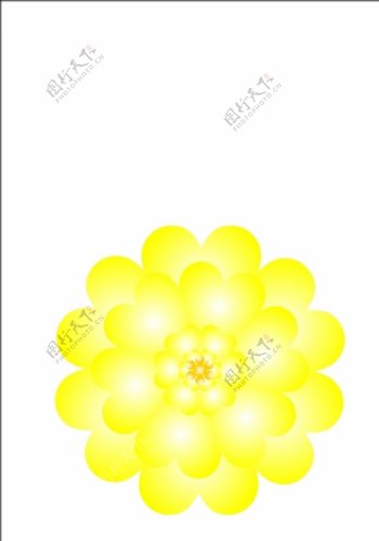 cdr渐变花朵圆黄色矢量图