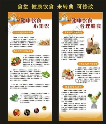 食堂文化健康饮食宣传海报