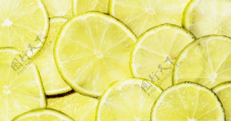 柠檬片青檬黄色柠檬