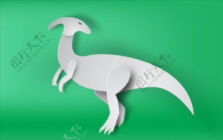 剪纸风格恐龙