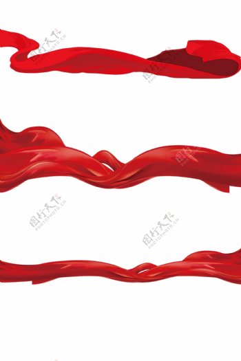 红色飘带丝绸素材